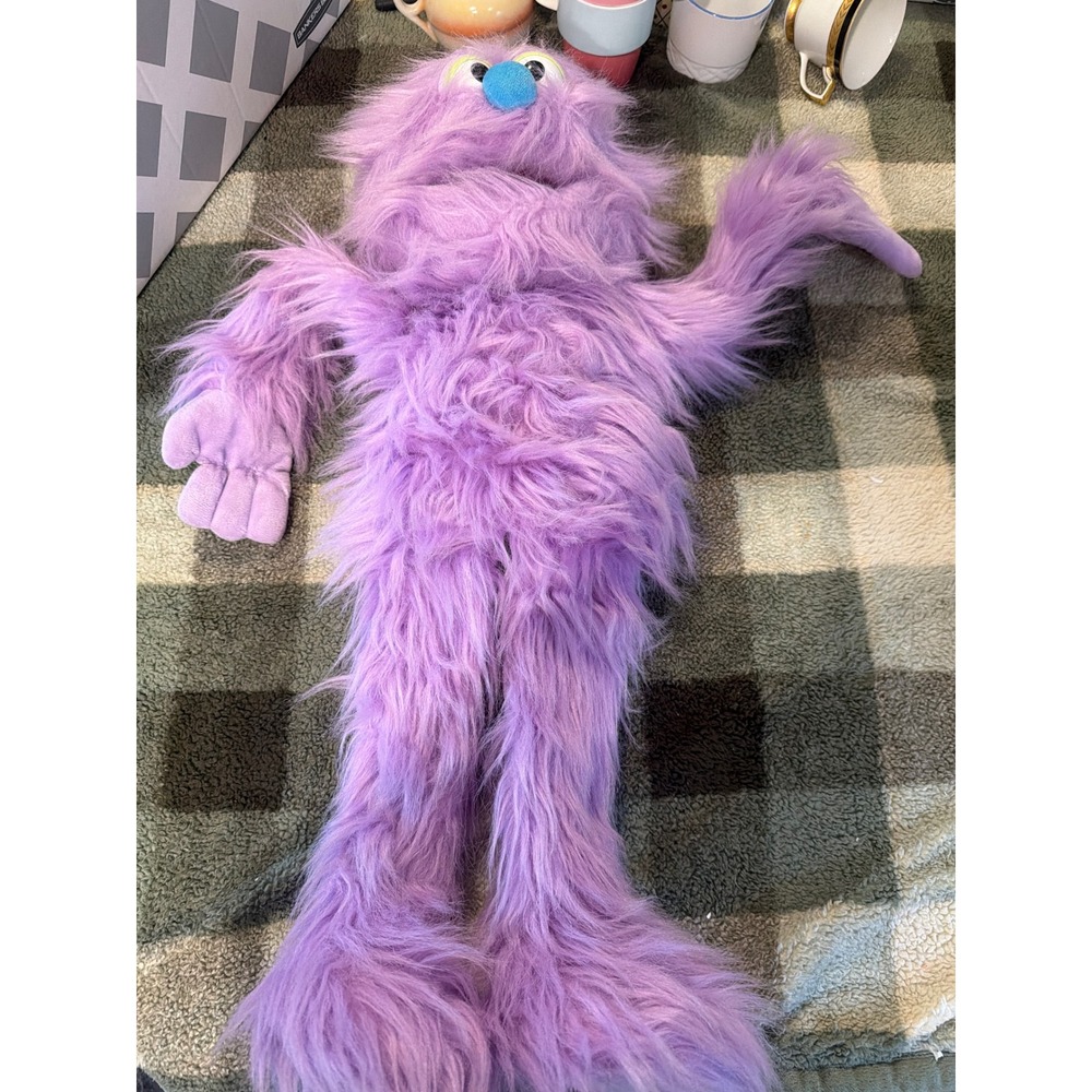 Silly Puppets Purple Monster Full Body Hand Puppet Movable Mouth Shaggy Fuzzy